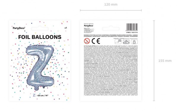 Ballon aluminium Z holographique 35cm 2