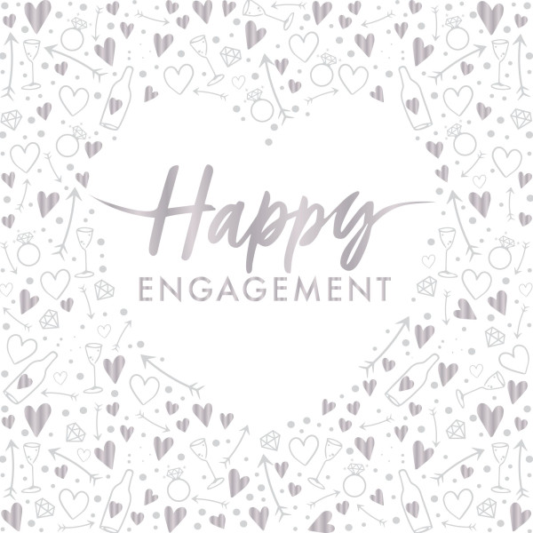 16 serviettes Happy Engagement 33cm