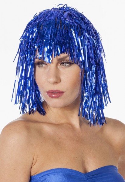 Lady tinsel blue wig