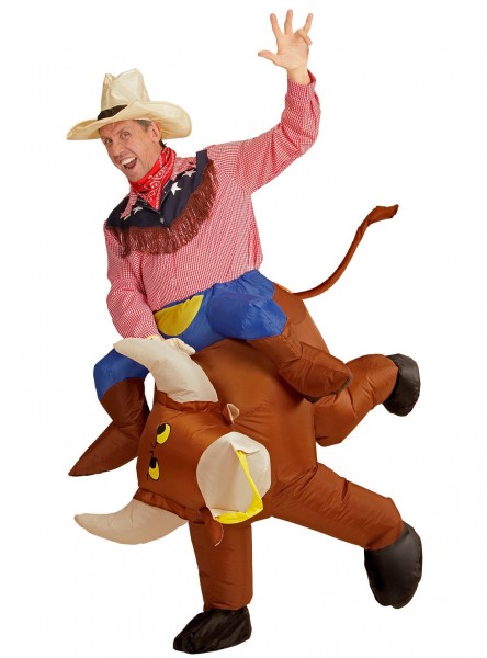 Wild Bull Rider-kostuum opblaasbaar
