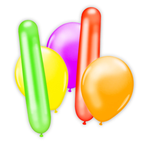 20 zabawnych kolorowych balonów lateksowych