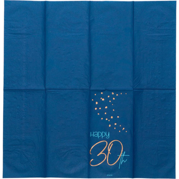 10 Elegant Blue 30th Birthday Servietten 33cm 3