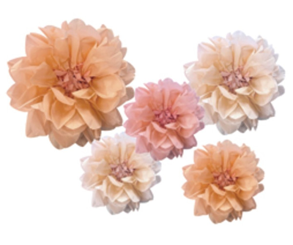 5 Blumenmeer Papierblumen Mix
