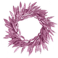 Pink glittering wreath of leaves