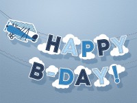 Widok: Happy B-Day Festoon Little Plane Party 173cm