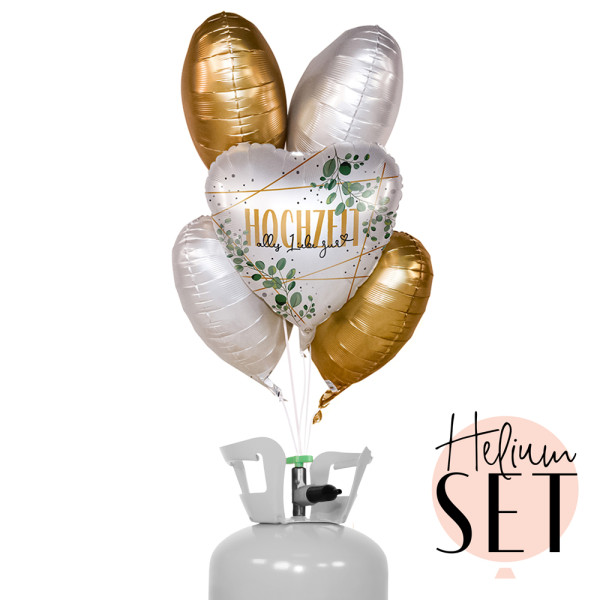 Hochzeit Eukalyptus Ballonbouquet-Set mit Heliumbehälter