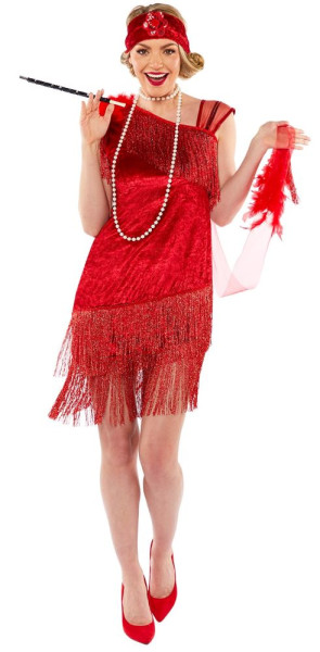 Costume Charleston Flapper anni '20 rosso