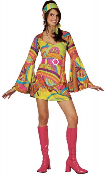 Colorful 60s hippie costume