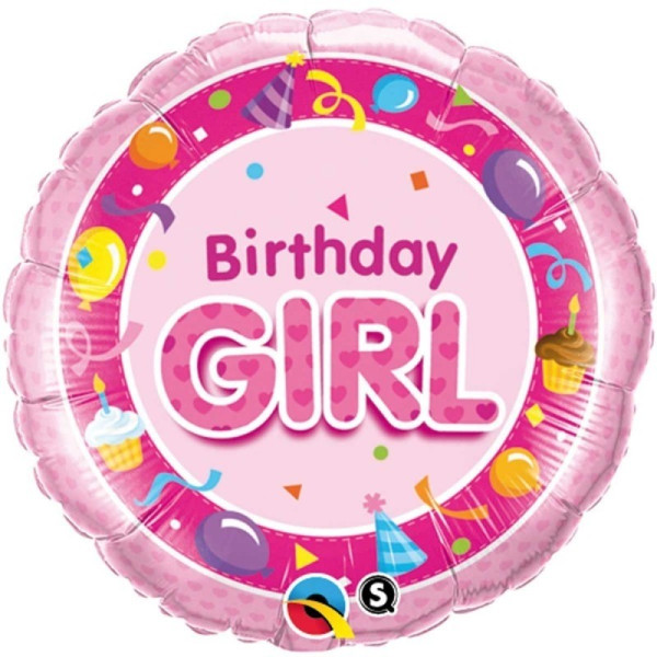 Folieballong Birthday Girl ballongparty rosa