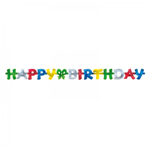 Guirnalda de cumpleaños metálica de colores 1,4 m