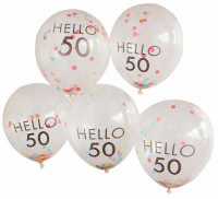 5 palloncini ecologici 50`th Milestone 30cm