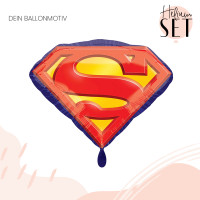 Vorschau: Superman Ballonbouquet-Set mit Heliumbehälter