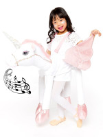 Unicorn rytter kostume til piger med lyd