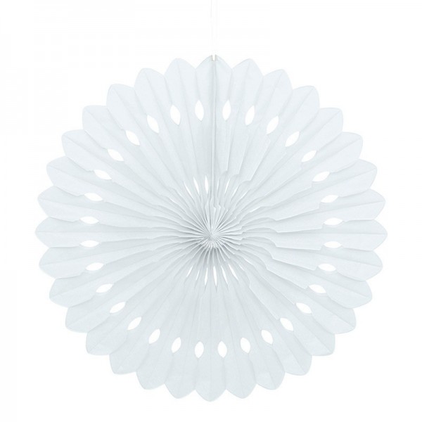 Decorative fan flower white 40cm