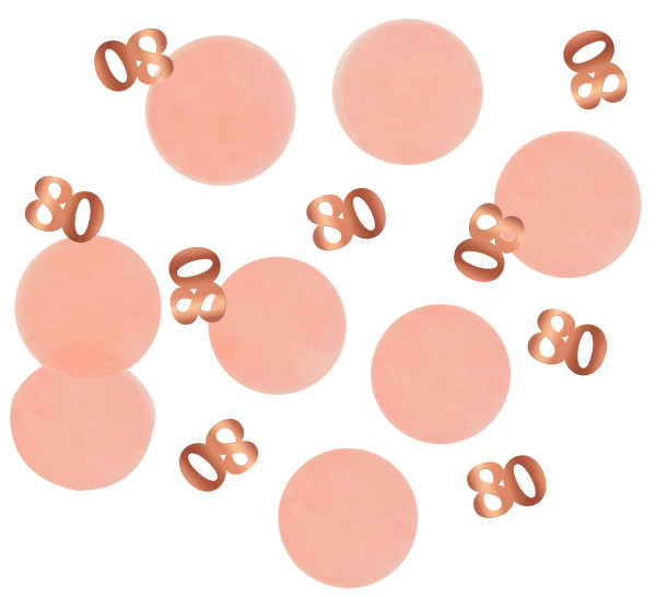 80ste verjaardag confetti elegant blush rose goud