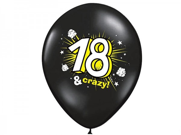 50 Ballons 18 & Crazy Schwarz Gelb 30cm 2
