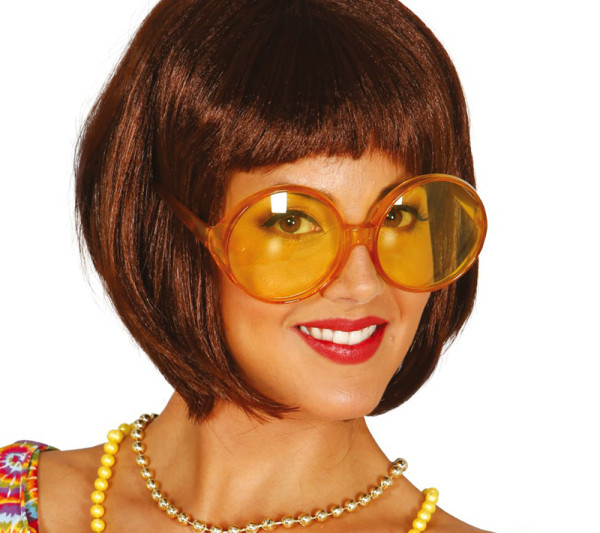 Mega okulary z lat 70. w słonecznym żółtym kolorze