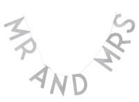 Preview: Silver glitter Mr and Mrs garland 2m