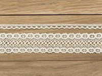 Preview: 1,5m vintage lace ribbon Danielle cream set of 2