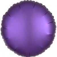 Folieballon rond satijn look paars