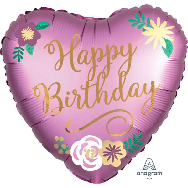 Hjärtlig födelsedag hälsning folie ballong