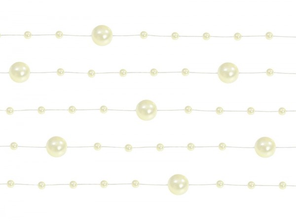 5 guirlandes de perles Sissi crème 1,3m 2
