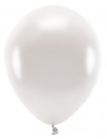10 Eco metallic Ballons perlweiß 26cm