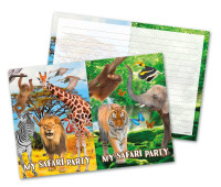 8 Wild Safari invitation cards