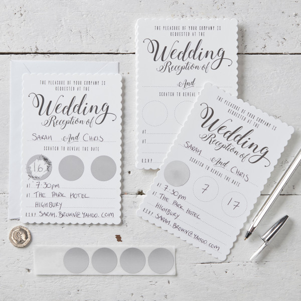 10 Lovely Wedding Rubbel Einladungskarten 3