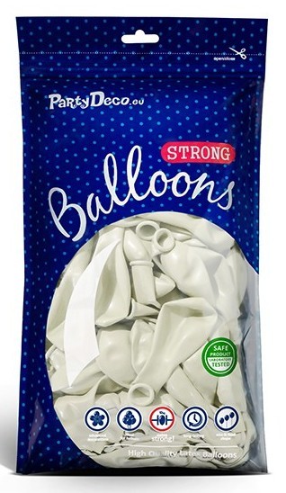 100 Partystar Luftballons weiß 30cm