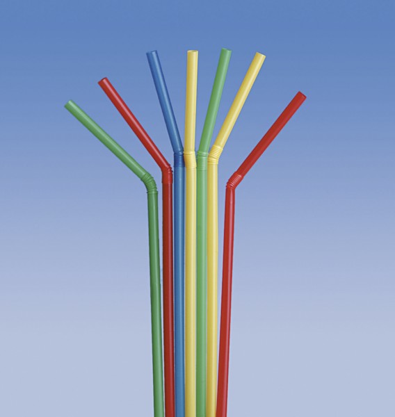 1000 Flexi straws multicolored 24cm