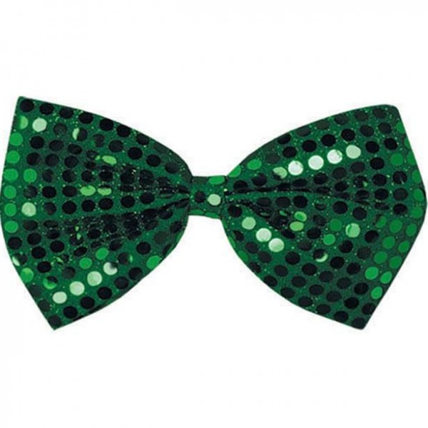 Green sequin party bow tie