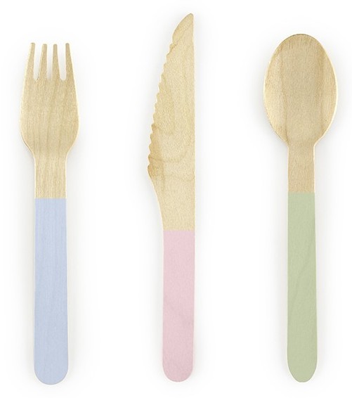 Spring Party wooden cutlery 18 pieces