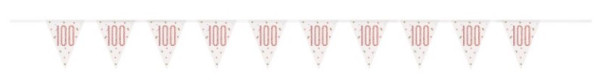 Catena gagliardetto Happy 100th in oro rosa