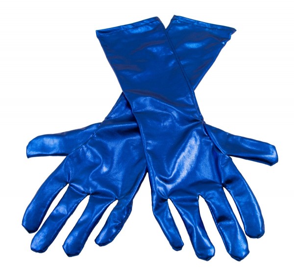 Metallisk blå handske