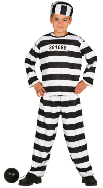 Striped convict costume for children