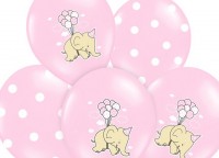 Voorvertoning: 6 meisjesolifant ballonnen 30cm