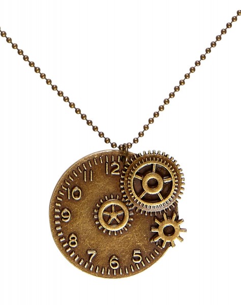Collar Steampunk con colgante de mecanismo de reloj 4