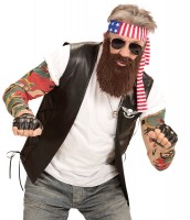 Voorvertoning: Rocker-baard Met Amerikaanse haarband