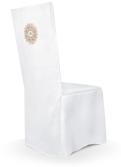 Communion chair cover IHS white