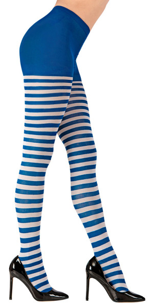 Blue and white striped tights 70 DEN