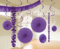 Zestaw dekoracyjny Larissa w kolorze fioletowym 18 sztuk