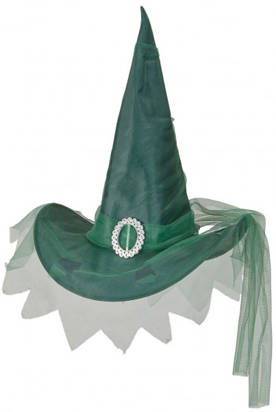 Kapelusz czarownicy Euphelia w kolorze zielonym