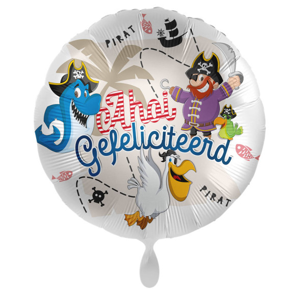 Piraten Verjaardag folieballon NL 45cm