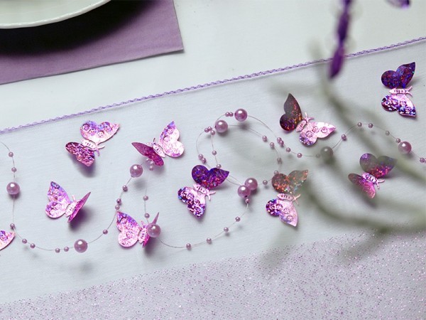 Holographic butterfly decoration in purple 35 x 21mm 3