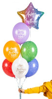 Oversigt: 50 farverige fødselsdagsballoner 30cm