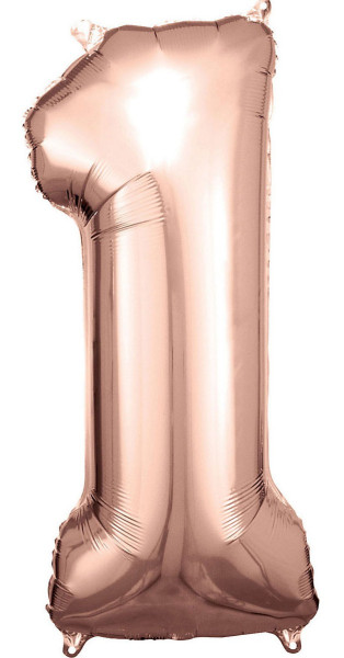 Balon foliowy w kolorze różowego złota numer 1 86 cm
