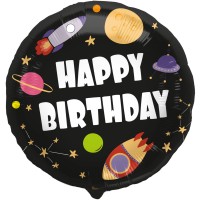 Space birthday foil balloon 45cm