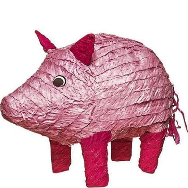 Różowa świnka pinata 47cm