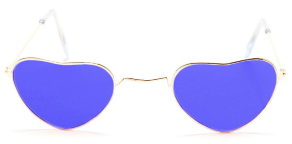 Herz Hippie Brille blau 3